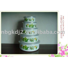 5pcs enamel bowl set